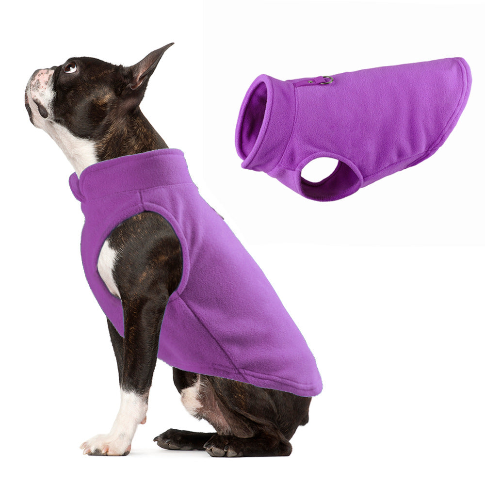 Dog clothing thickened solid color fleece pet dog supplies