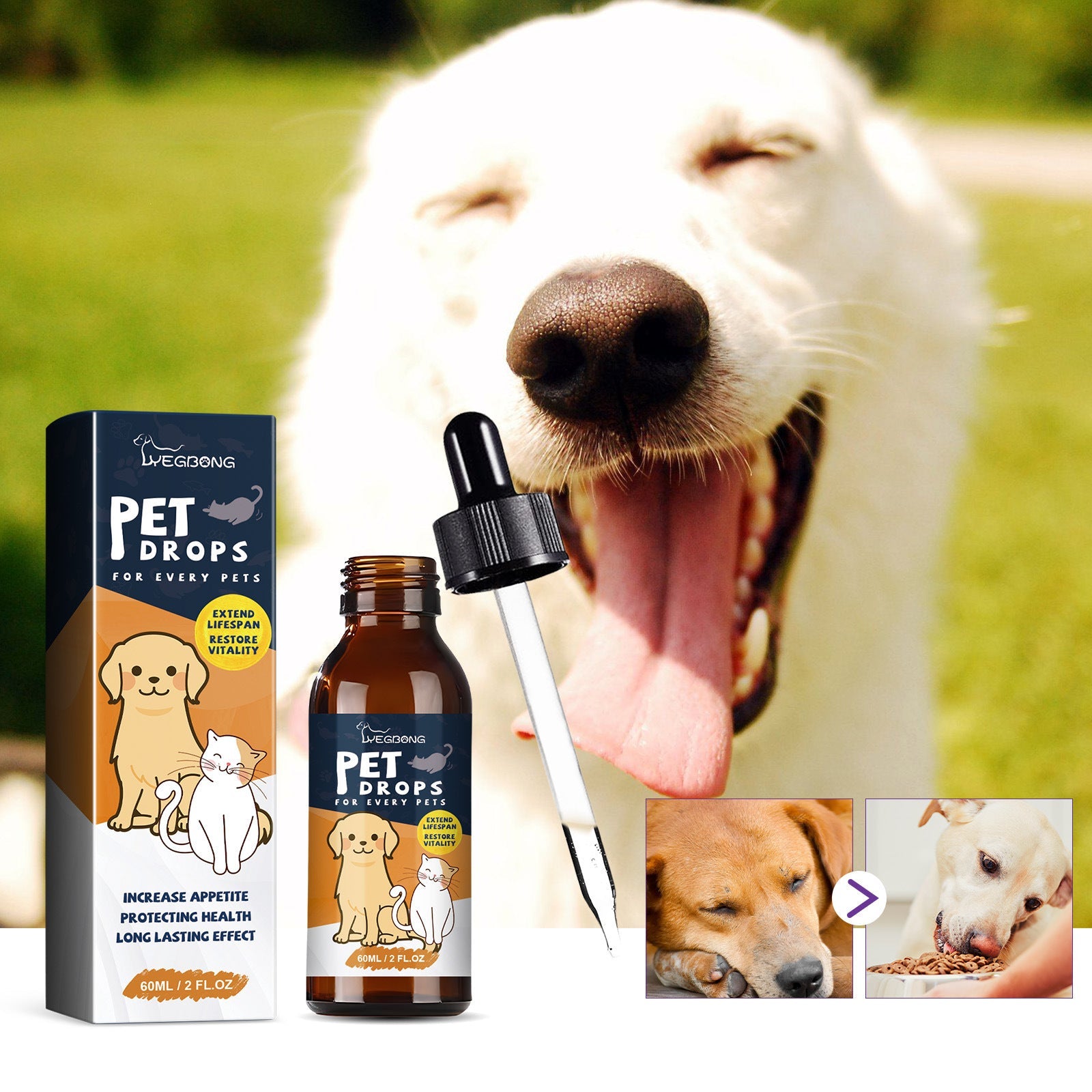 Energizing Pet Health Care Drops for All Pets