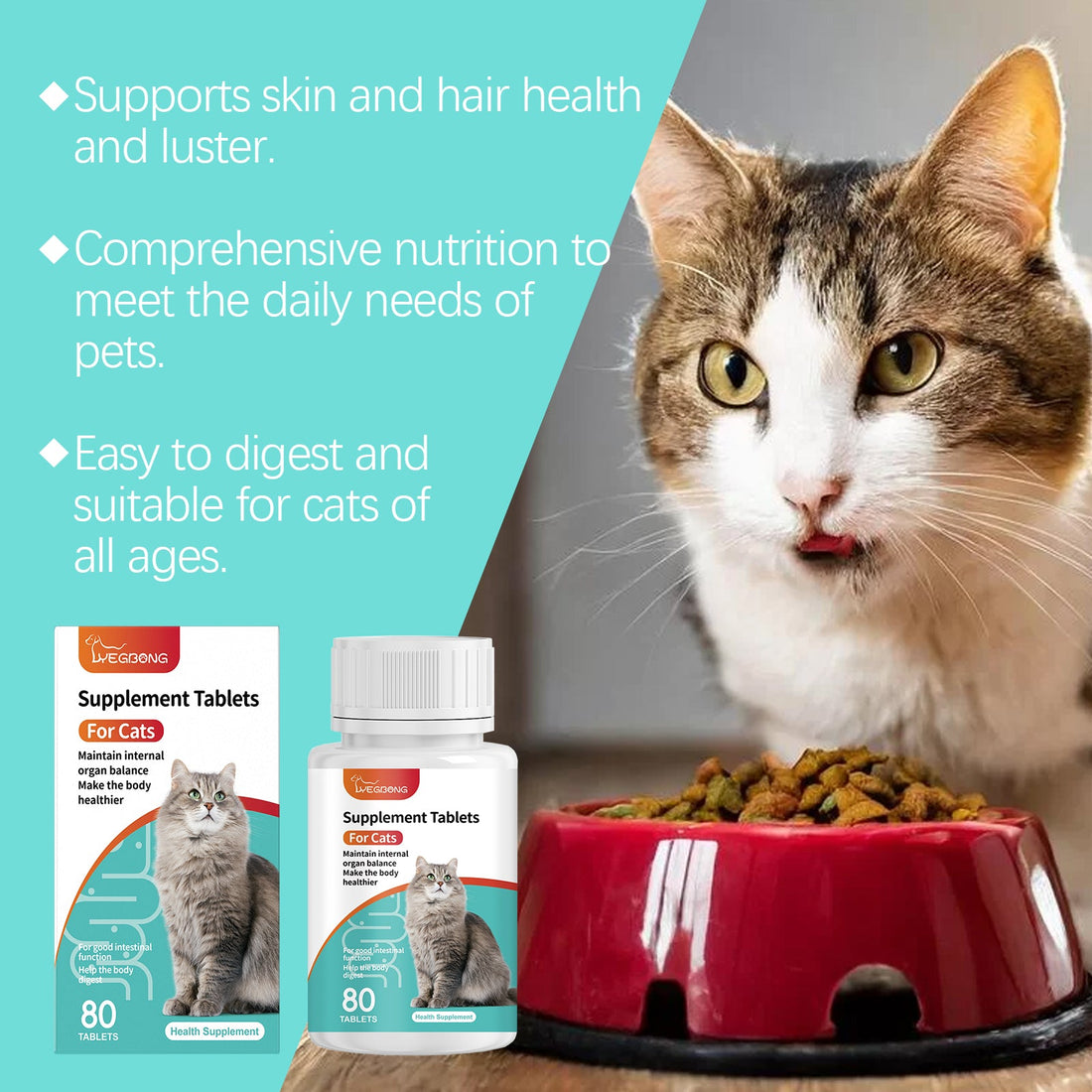 Cat Probiotic Tablets for Digestive and Nutritional Health