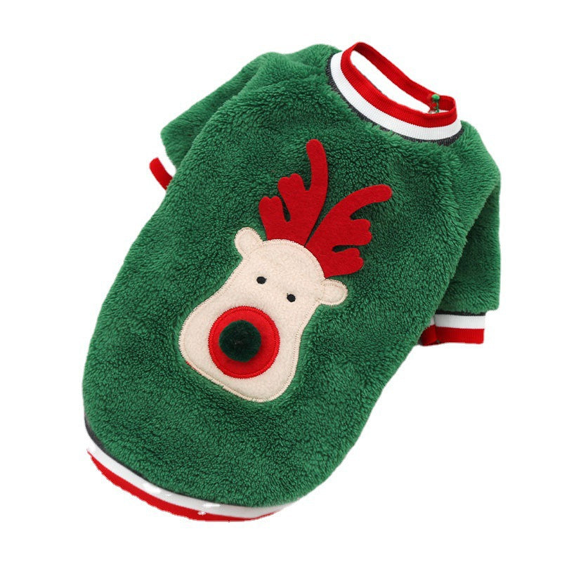 Pet Christmas Coral Down Sweater for Dogs Cats