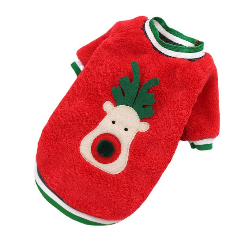 Pet Christmas Coral Down Sweater for Dogs Cats