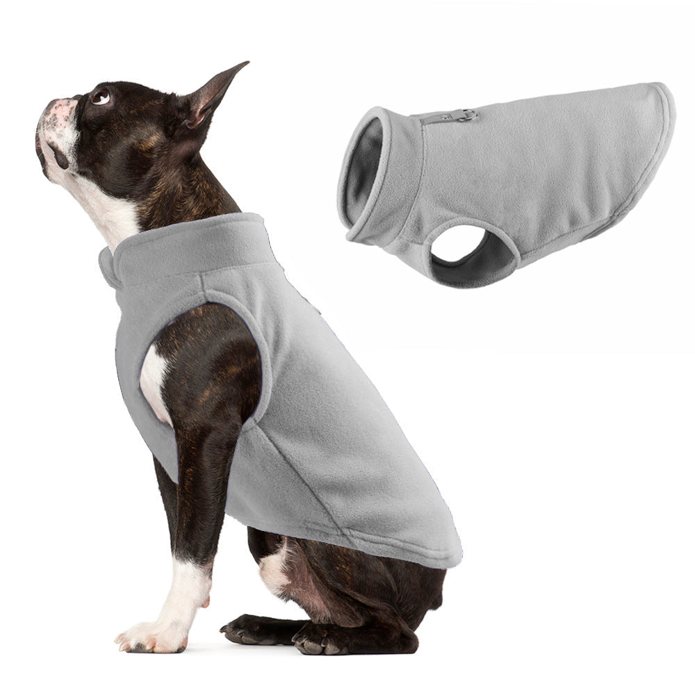 Dog clothing thickened solid color fleece pet dog supplies