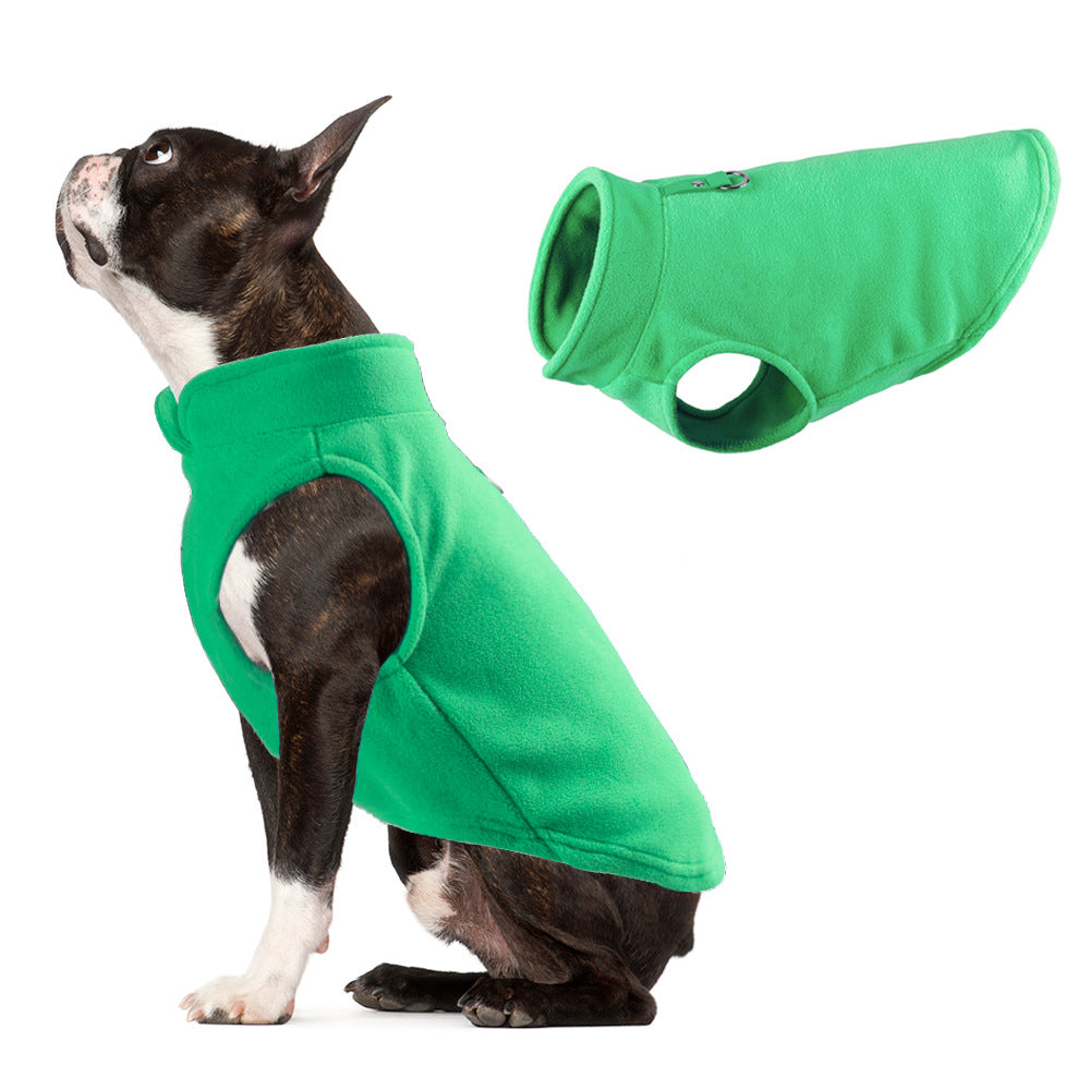 Dog clothing thickened solid color fleece pet dog supplies