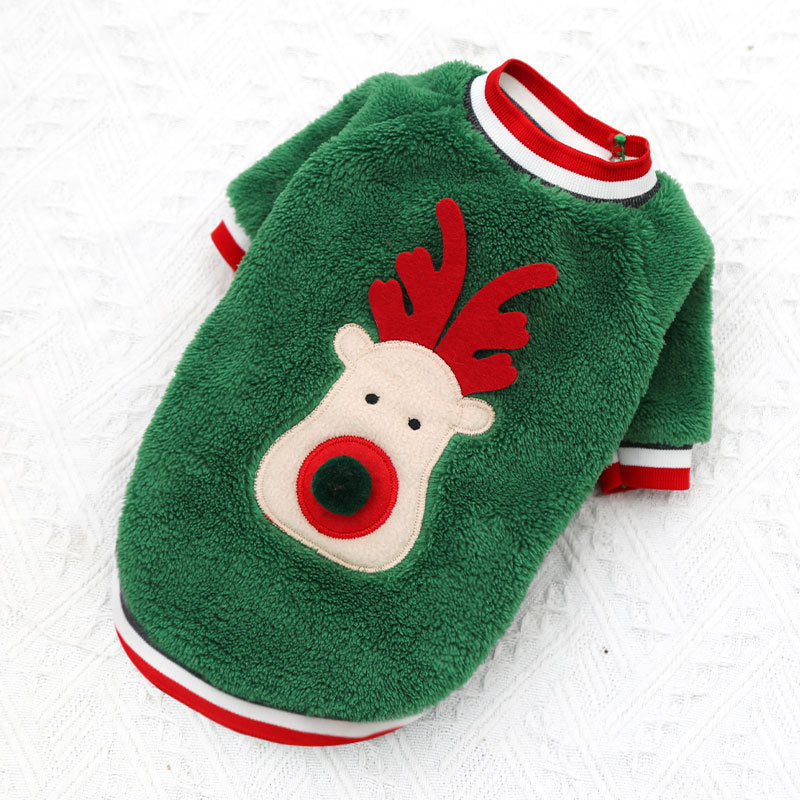 Pet Christmas Coral Down Sweater for Dogs Cats