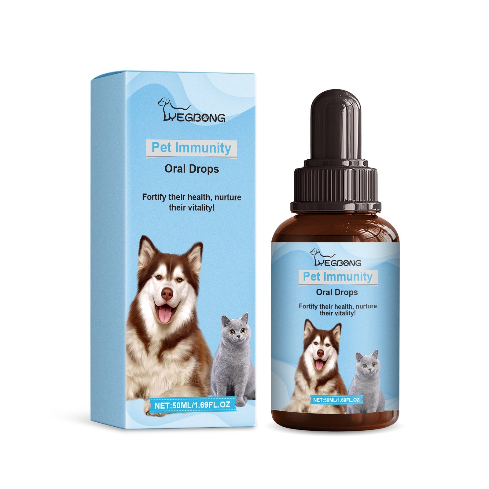 Pet Immune Support Oral Drops for Cats Dogs