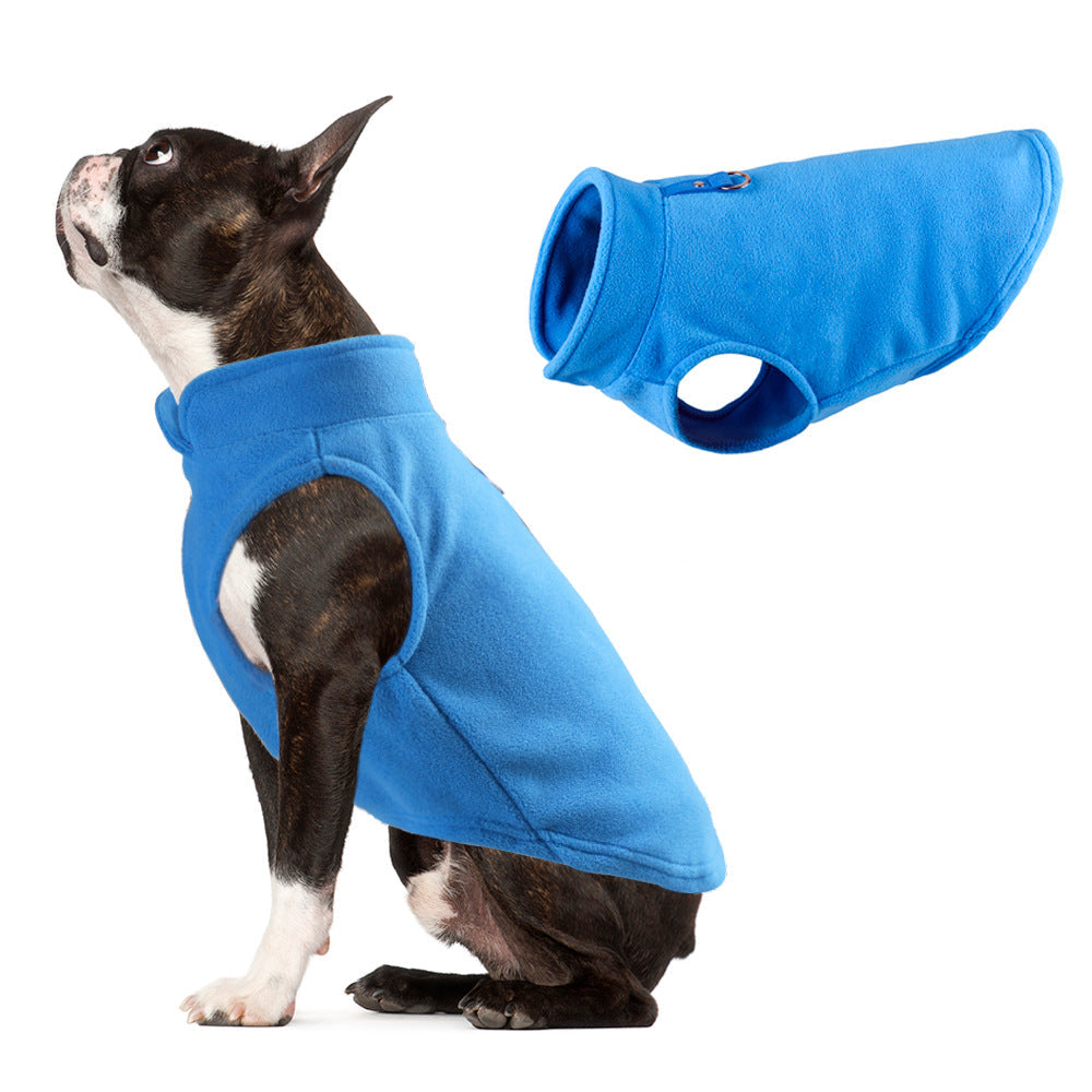 Dog clothing thickened solid color fleece pet dog supplies
