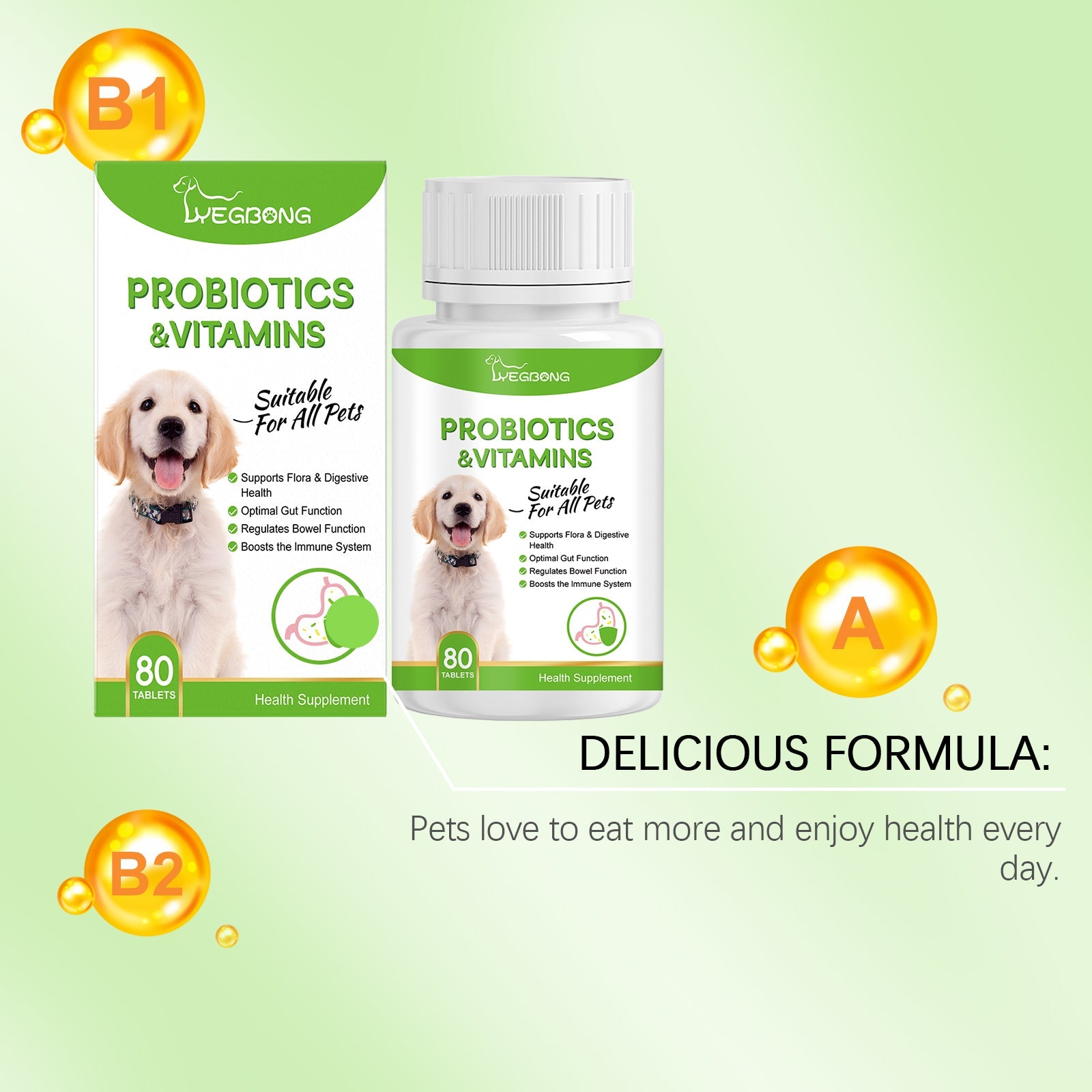 Pet Probiotic Tablets for Gut and Nutrition Health