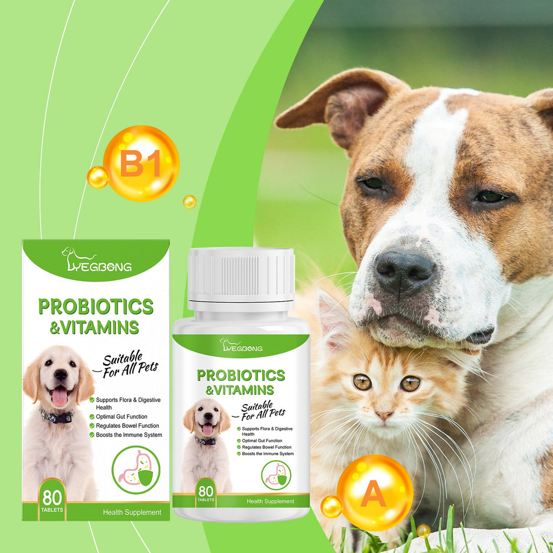 Pet Probiotic Tablets for Gut and Nutrition Health