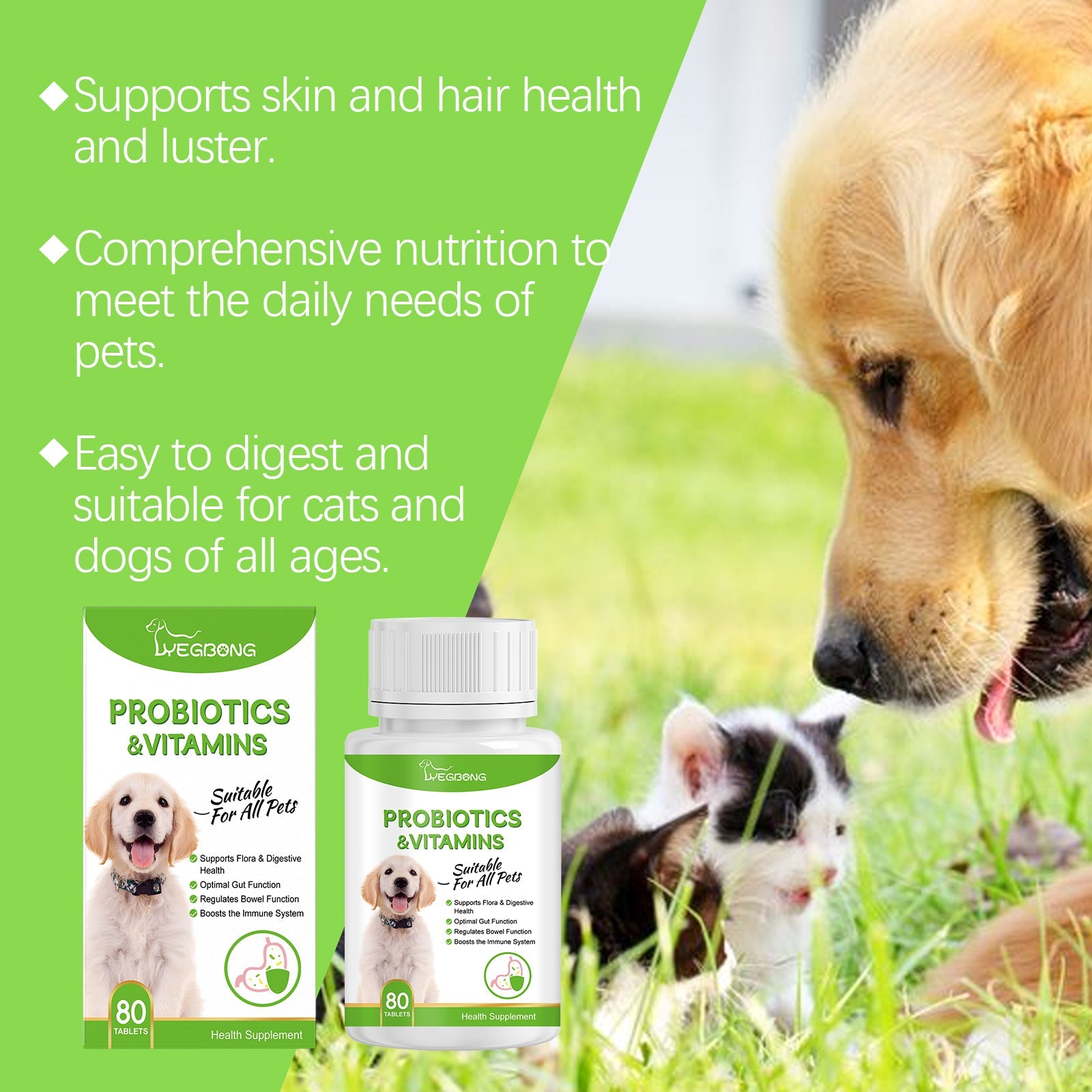 Pet Probiotic Tablets for Gut and Nutrition Health
