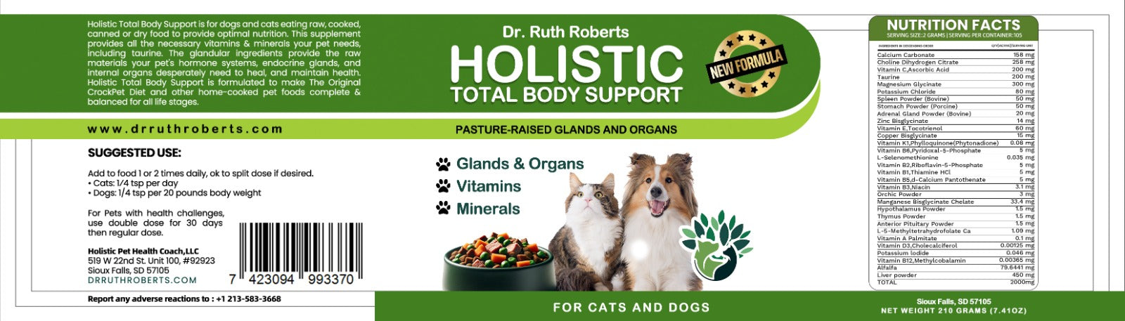 Holistic Multivitamin and Glandular Support for Pets
