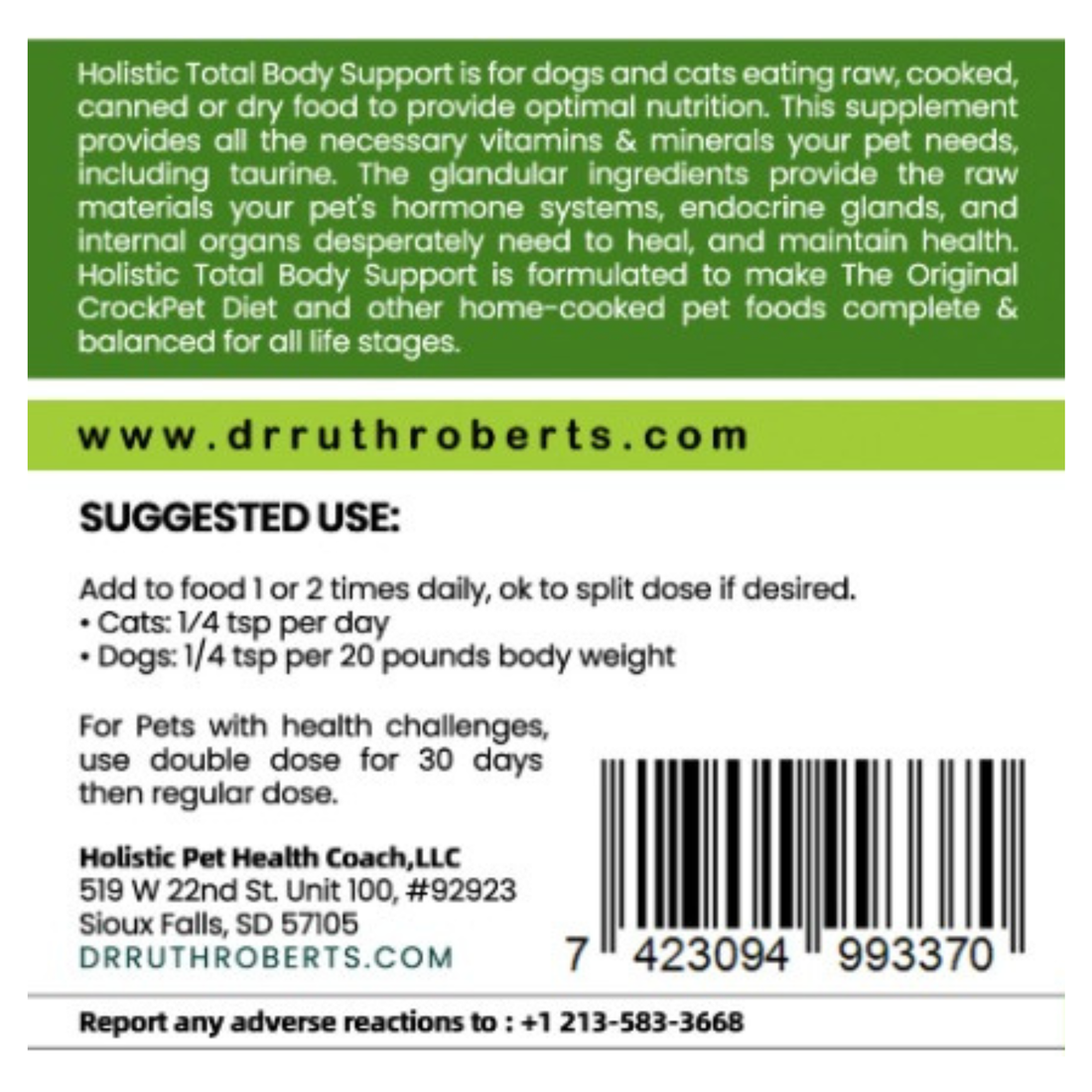 Holistic Multivitamin and Glandular Support for Pets